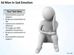 3d man in sad emotion ppt graphics icons