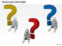 3d man in thinking position question mark ppt graphics icons powerpoint