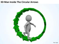 3d man inside the circular arrows ppt graphics icons