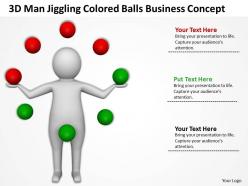 3d man jiggling colored balls business concept ppt graphic icon