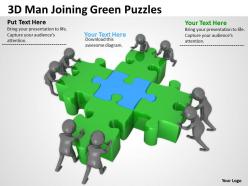 3d man joining green puzzles ppt graphics icons powerpoint