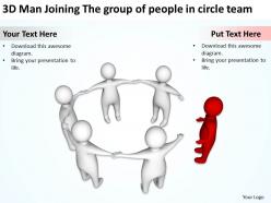 3d man joining the group of people in circle team ppt graphics icons