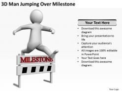 3D Man Jumping Over Milestone Ppt Graphics Icons Powerpoint