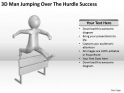3D Man Jumping Over The Hurdle Success Ppt Graphics Icons Powerpoin