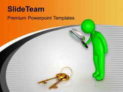 3d man looking towards success key powerpoint templates ppt themes and graphics 0213