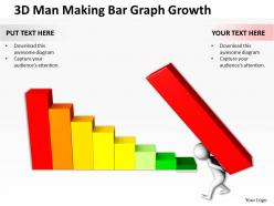 3d man making bar graph growth ppt graphics icons powerpoint