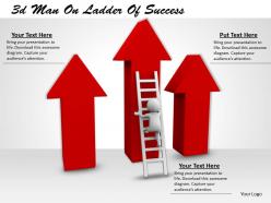 3d man on ladder of success ppt graphics icons powerpoint