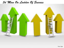 3d man on ladder of success ppt graphics icons powerpoint