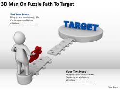 3d man on puzzle path to target ppt graphics icons powerpoint