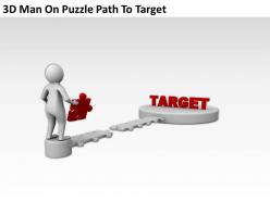3d man on puzzle path to target ppt graphics icons powerpoint
