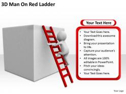 3d man on red ladder ppt graphics icons powerpoint