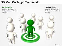 3d man on target teamwork ppt graphics icons