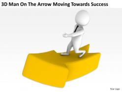 3d man on the arrow moving towards success ppt graphics icons