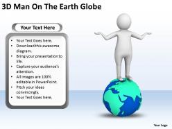 3d man on the earth globe ppt graphics icons powerpoint