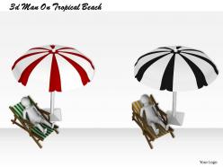 3d man on tropical beach ppt graphics icons powerpoint