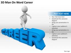 3d man on word career ppt graphics icons powerpoint