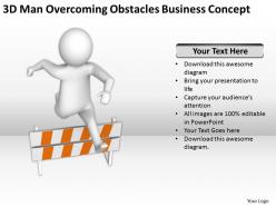 3D Man Overcoming Obstacles Business Concept Ppt Graphics Icons Powerpoin