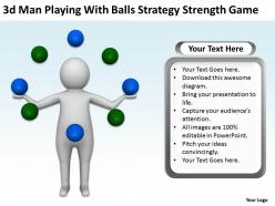 3d man playing with balls strategy strength game ppt graphics icons