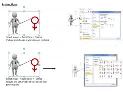 3d man pointing on female symbol ppt graphics icons powerpoint