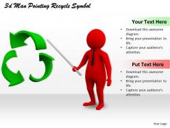 3d Man Pointing Recycle Symbol Ppt Graphics Icons Powerpoint