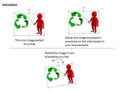 3d man pointing recycle symbol ppt graphics icons powerpoint