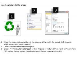 3d man pointing towards recycle symbol environment ppt graphics icons powerpoin