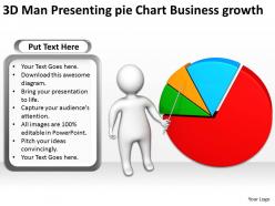 3D Man Presenting pie Chart Business growth Ppt Graphic Icon