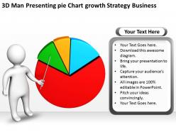 3d man presenting pie chart growth strategy business ppt graphics icons