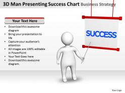 3d man presenting success chart business strategy ppt graphics icons