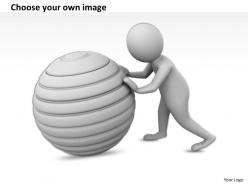 3d man pushing green ball ppt graphics icons powerpoint