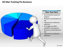 3d man pushing pie business ppt graphics icons powerpoint