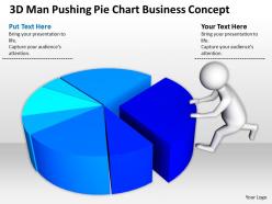 3D Man Pushing Pie Chart Business Concept Ppt Graphics Icons Powerpoint