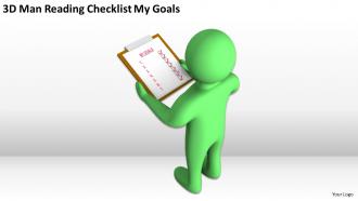 3d man reading checklist my goals ppt graphics icons powerpoint