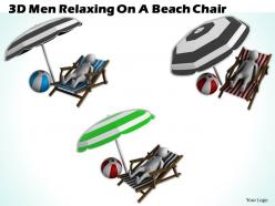 3d man relaxing on a beach chair ppt graphics icons powerpoint