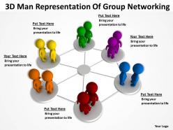 3d man representation of group networking ppt graphics icons