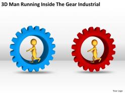 3d man running inside the gear industrial ppt graphics icons powerpoint