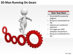 3d man running on gears ppt graphics icons powerpoint