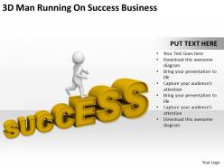 3d man running on success business ppt graphics icons powerpoint