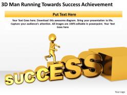 3d man running towards success achievement ppt graphics icons powerpoin