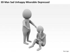 3d man sad unhappy miserable depressed ppt graphics icons