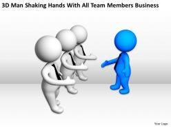 3d man shaking hands with all team members business ppt graphics icons powerpoin