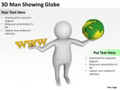 3d Man Showing Globe Ppt Graphics Icons Powerpoint