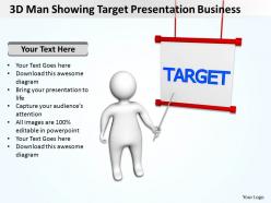 3d man showing target presentation business ppt graphic icon