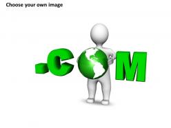 3d man shows com domain name commercial sites ppt graphics icons