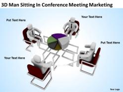 3d man sitting in conference meeting marketing ppt graphic icon