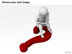 3d man sitting on questionmark thinking ppt graphics icons powerpoint