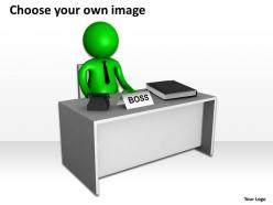 3d man sitting on table as boss business company leadership ppt graphic icon