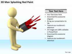 3d man splashing red paint ppt graphics icons powerpoint