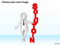 3d man standing beside solution strategy ppt graphics icons powerpoint