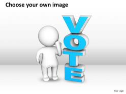 3d man standing beside the word vote government elections ppt graphic icon